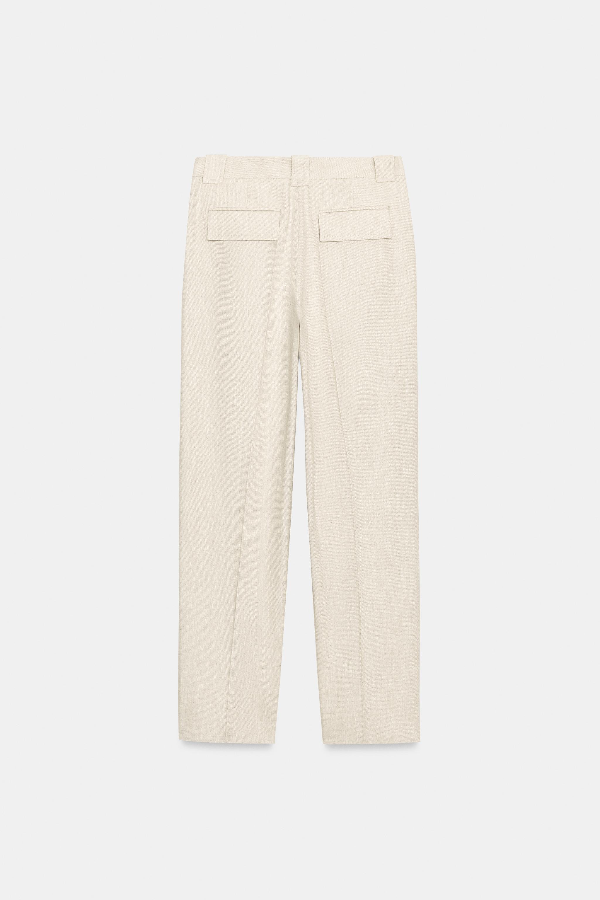PANTALON DROIT TISSU RUSTIQUE